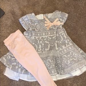 Pink and gray dressy outfit